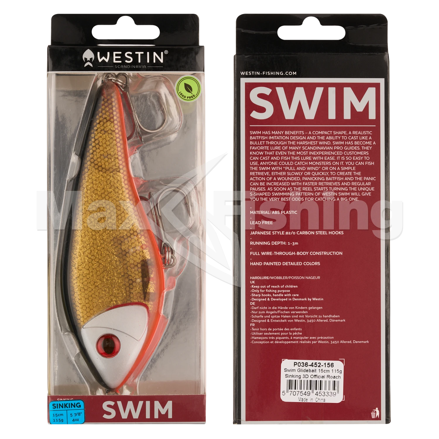 Джеркбейт Westin Swim Glidebait 150 S #3D Official Roach